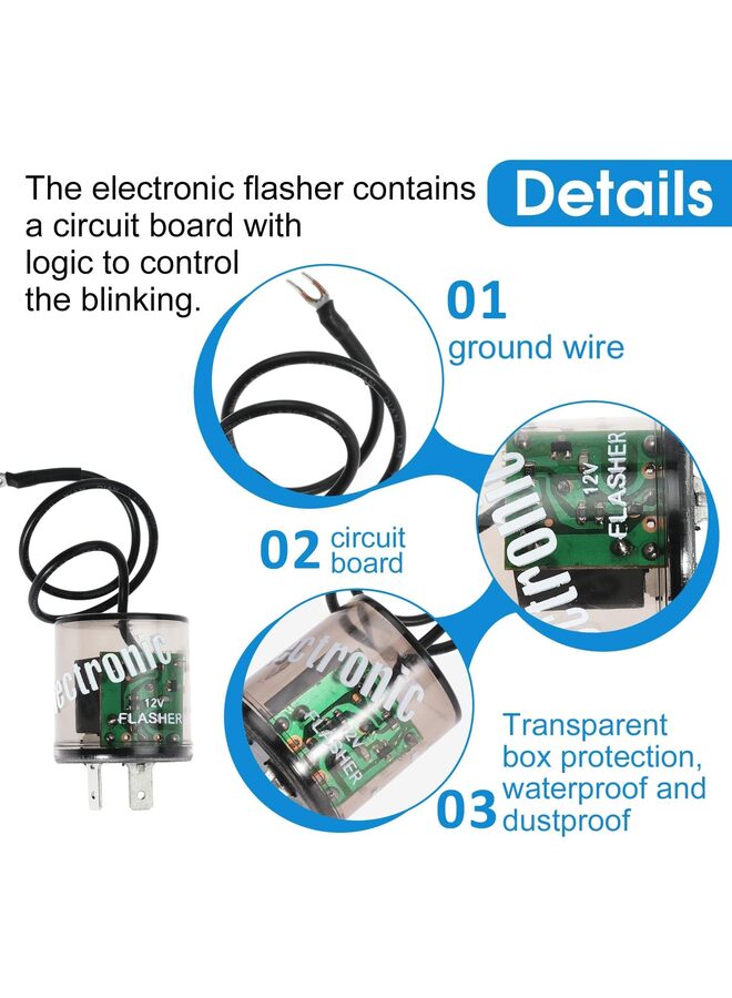 LAMAY LED Flasher Relay 2 Pin 12V Electronic LED Turn Signal Flasher Blinker Relay Two Prong Round Blinker 2-Terminal for Cars Trucks Motorcycles - Image 3